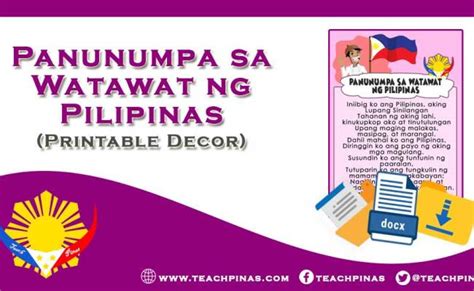 maka bansa poster|Panunumpa sa Watawat ng Pilipinas Printable Decor .